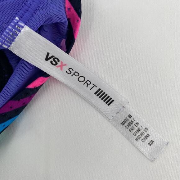 Victoria's Secret VSX Womens Sports Bra Multicolor Geometric Stretch 32A - Picture 4 of 8